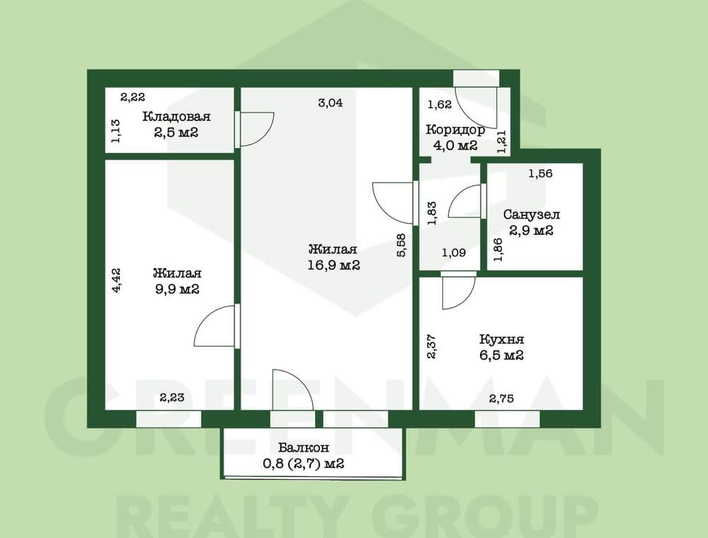 2-х комнатная квартира в центре Минска | Агентство недвижимости Greenman Realty Group