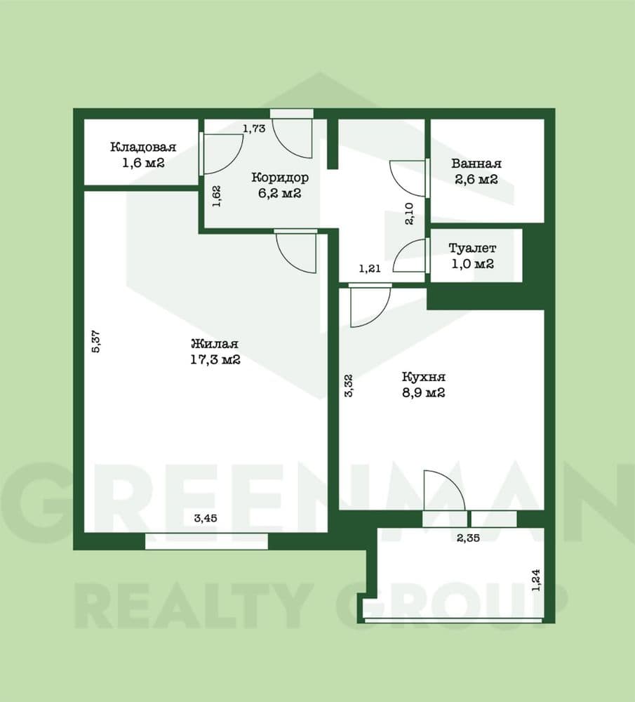 Просторная однокомнатная квартира в Малиновке. | Агентство недвижимости Greenman Realty Group