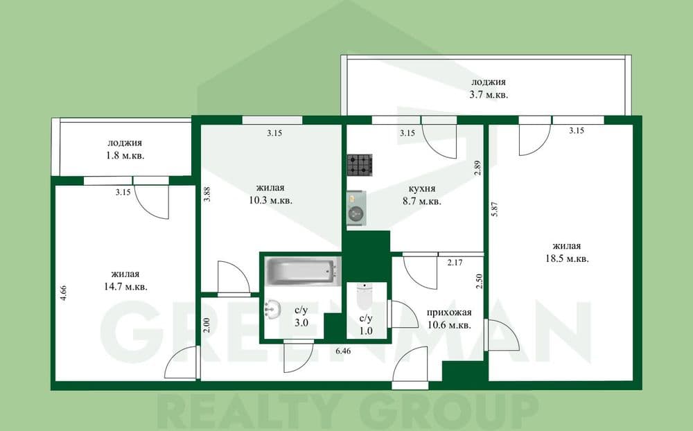 Продается 3-комнатная квартира в Борисове | Агентство недвижимости Greenman Realty Group