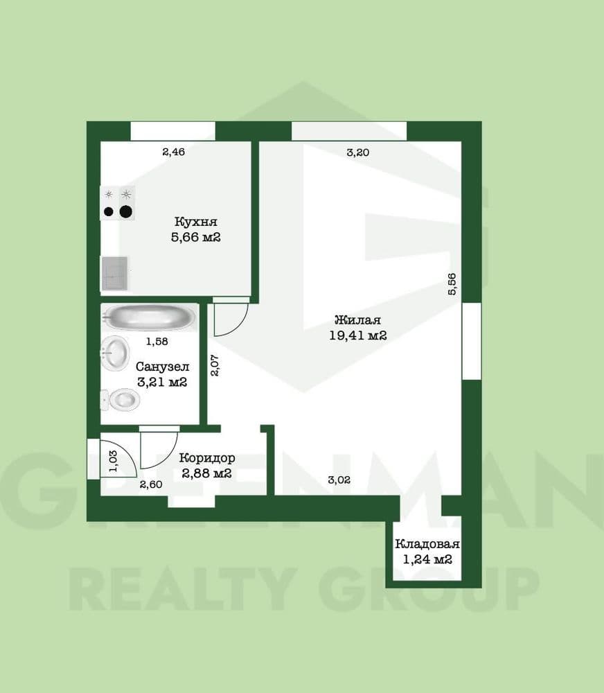 Продаётся 1 комнатная квартира ул. Карла Либкнехта 86 корпус 2 | Агентство недвижимости Greenman Realty Group