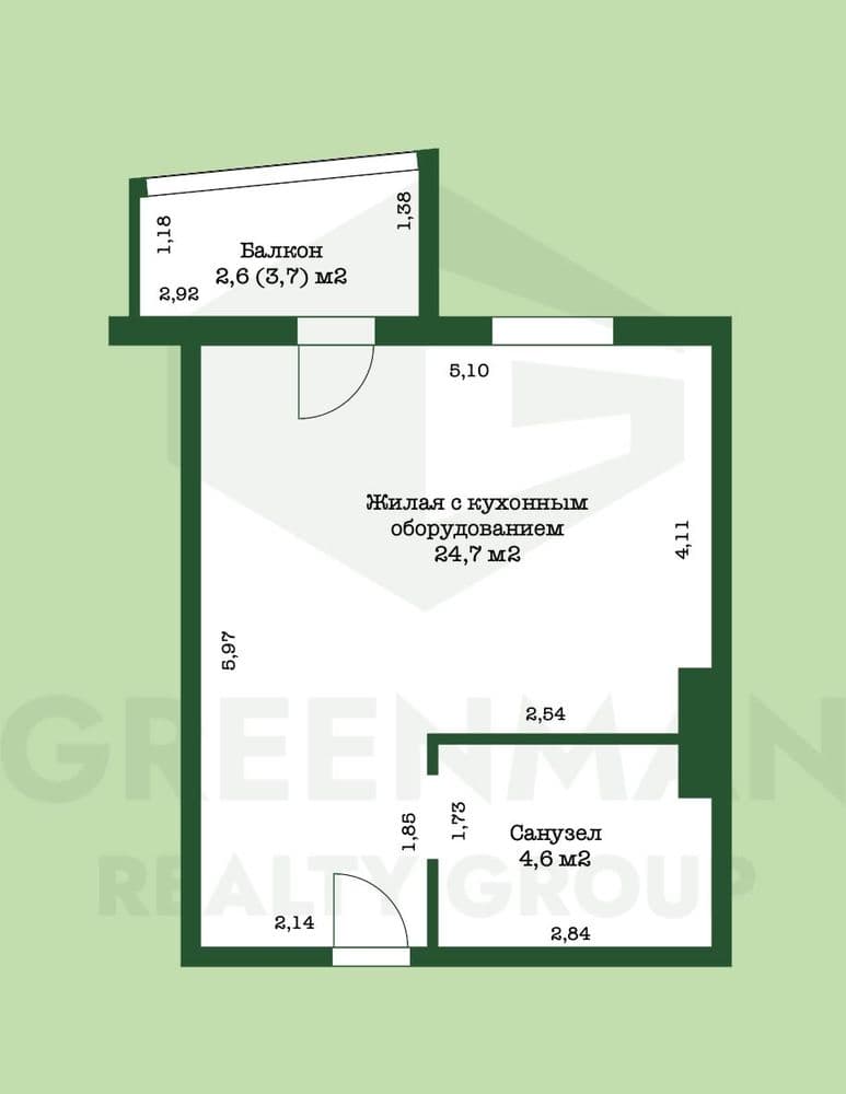 Светлая квартира студия с хорошим ремонтом! | Агентство недвижимости Greenman Realty Group