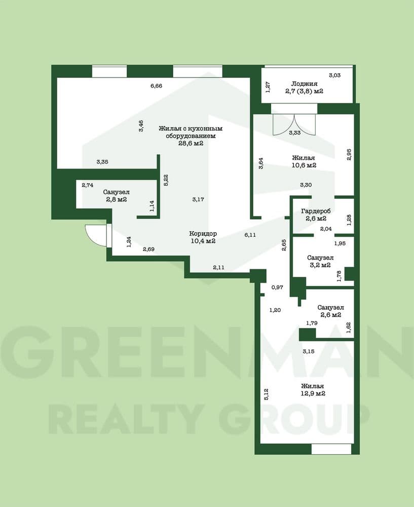 Просторная квартира в зеленом районе столицы. | Агентство недвижимости Greenman Realty Group