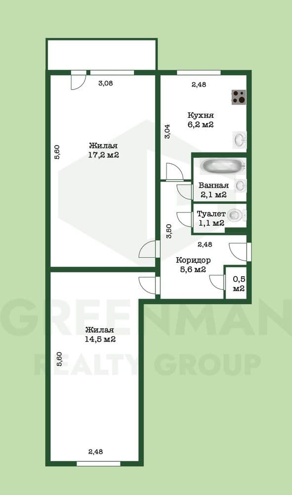 Уютная квартира с новым ремонтом и отличной планировкой в Чижовке | Агентство недвижимости Greenman Realty Group