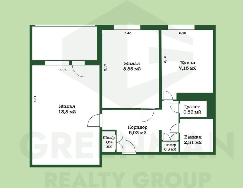 Светлая двухкомнатная квартира в Чижовке! | Агентство недвижимости Greenman Realty Group