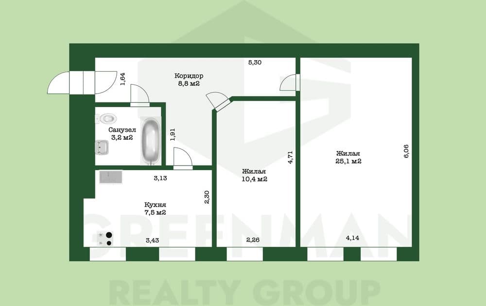 Двухкомнатная квартира в центре Могилёва! | Агентство недвижимости Greenman Realty Group