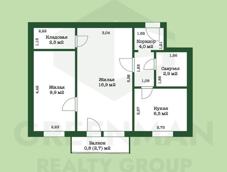 2-х комнатная квартира в центре Минска | Агентство недвижимости Greenman Realty Group