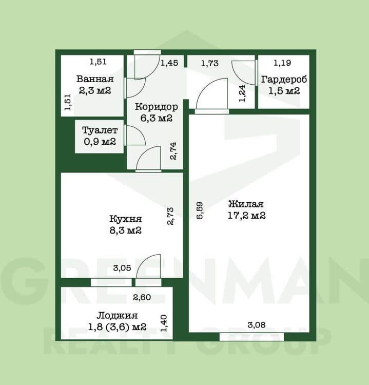 Продается 1 комнатная квартира с просторной кухней | Агентство недвижимости Greenman Realty Group