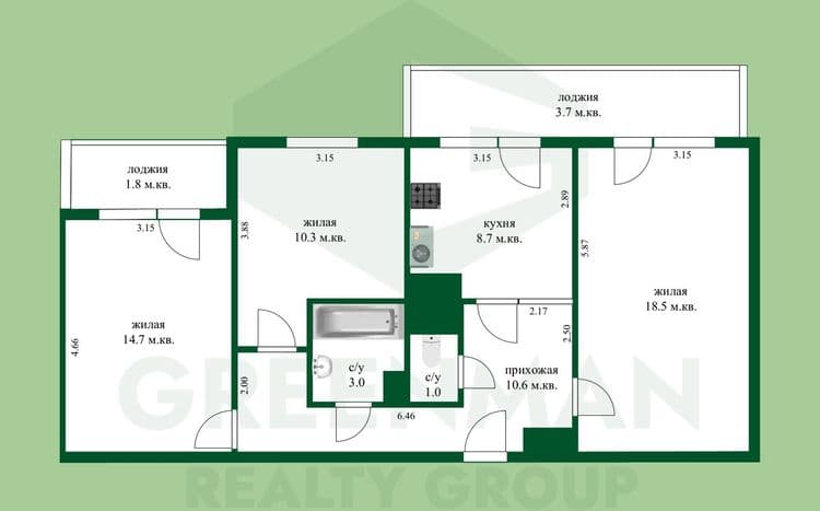 Продается 3-комнатная квартира в Борисове | Агентство недвижимости Greenman Realty Group