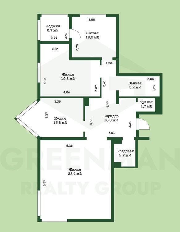 Просторная квартира в зеленом районе столицы. | Агентство недвижимости Greenman Realty Group