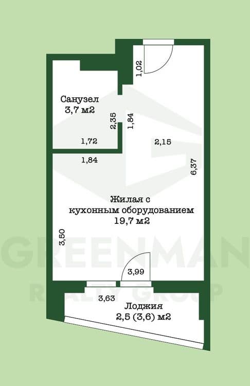 Светлая квартира студия с хорошим ремонтом! | Агентство недвижимости Greenman Realty Group