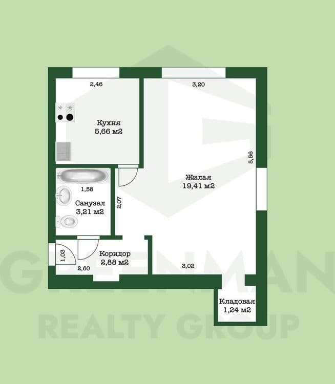 Продаётся 1 комнатная квартира ул. Карла Либкнехта 86 корпус 2 | Агентство недвижимости Greenman Realty Group