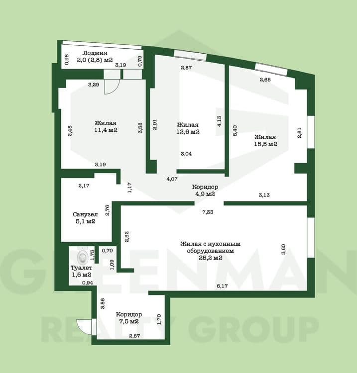 Квартира в доме 2015г. возле метро | Агентство недвижимости Greenman Realty Group