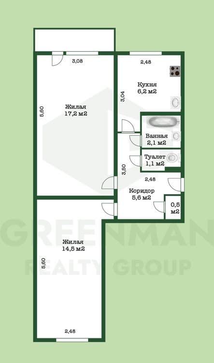 Уютная квартира с новым ремонтом и отличной планировкой в Чижовке | Агентство недвижимости Greenman Realty Group