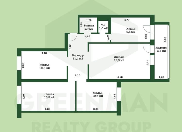 Просторная четырехкомнатная квартира в аг. Лесной | Агентство недвижимости Greenman Realty Group