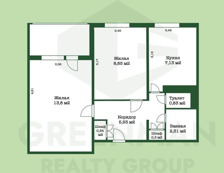 Светлая двухкомнатная квартира в Чижовке! | Агентство недвижимости Greenman Realty Group