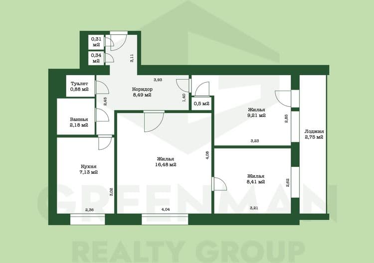 Продаётся 3-комнатная квартира рядом с парком | Агентство недвижимости Greenman Realty Group