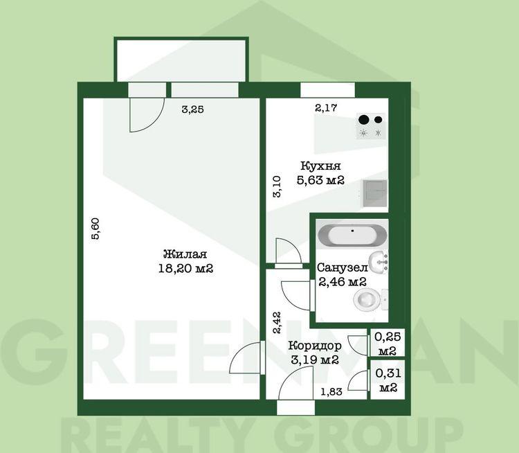 Продается 1 комнатная квартира | Агентство недвижимости Greenman Realty Group