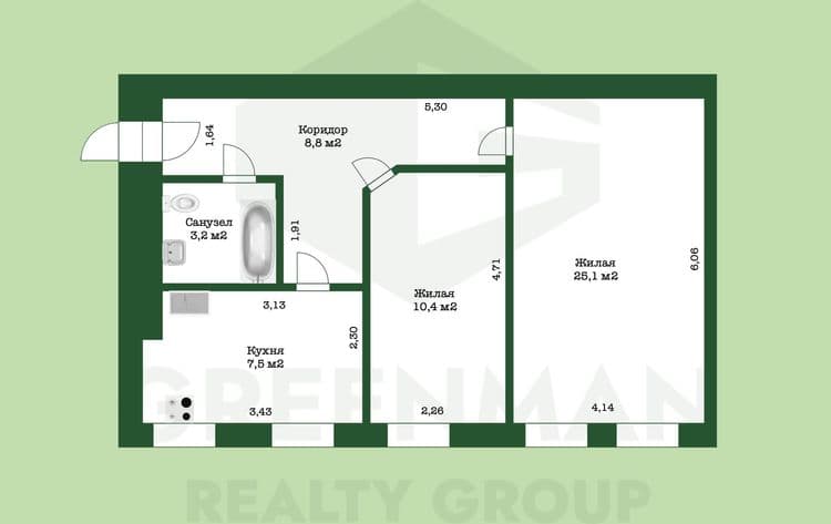 Двухкомнатная квартира в центре Могилёва! | Агентство недвижимости Greenman Realty Group